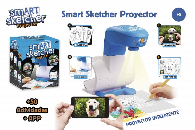 smart sketcher - go! proyector creativo para proyectar imágenes, calcar  formas y aprender a dibujar, juegos artísticos